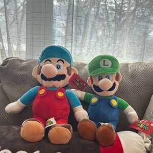 Super Mario and Luigi Big Plush Dolls